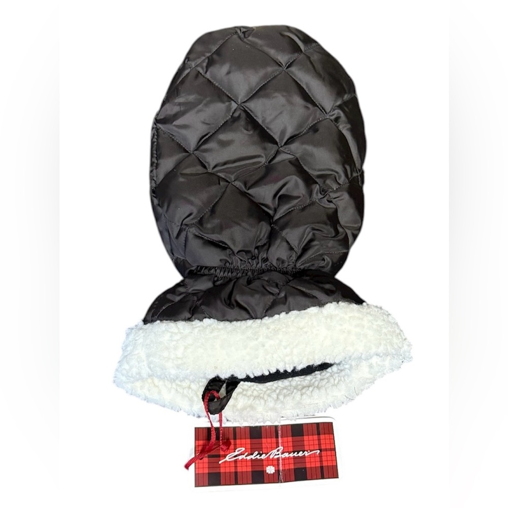 Eddie Bauer Goose Down Ice Scraper Mitt Black Quilted Insulated Glove New